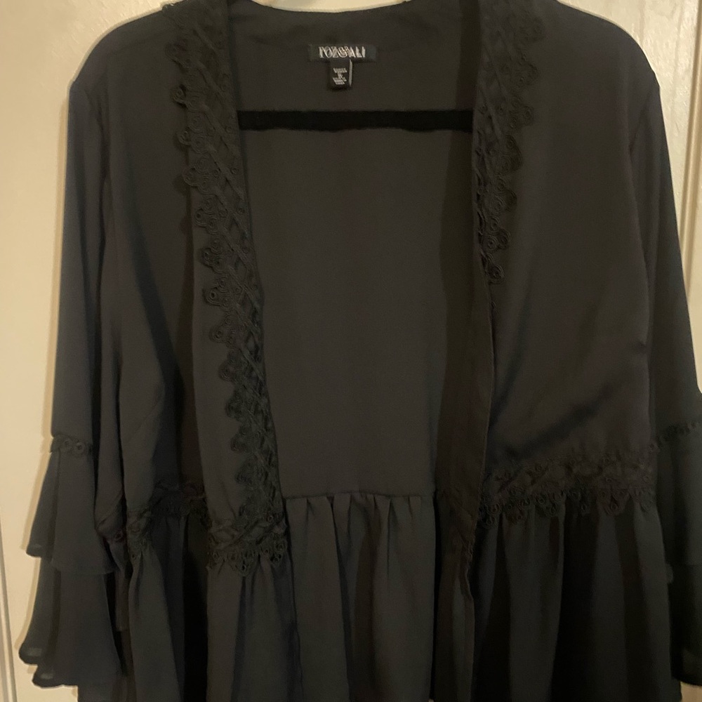 Roz & Ali Elegant Black Lace Cardigan